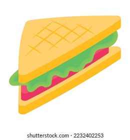 Un icono del diseño isométrico del sándwich 