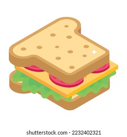 An icon of sandwich isometric design 