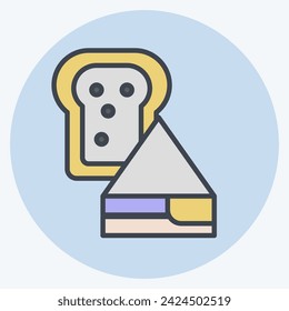 Icon Sandwich. related to Fast Food symbol. color mate style. simple design editable. simple illustration