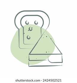 Icon Sandwich. related to Fast Food symbol. Color Spot Style. simple design editable. simple illustration