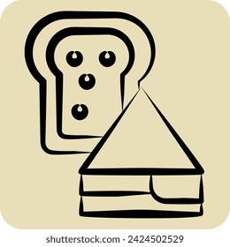 Icon Sandwich. related to Fast Food symbol. hand drawn style. simple design editable. simple illustration