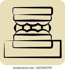Icon Sandwich. related to Picnic symbol. hand drawn style. simple design editable. simple illustration