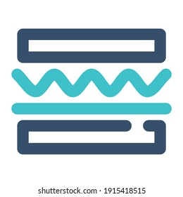sandwich de icono con estilo de línea rellena y color azul