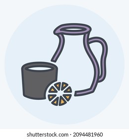 Icon Sangria - Color Mate Style - Simple illustration,Editable stroke,Design template vector, Good for prints, posters, advertisements, announcements, info graphics, etc.