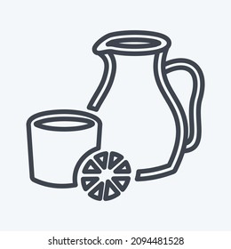 Icon Sangria - Line Style - Simple illustration,Editable stroke,Design template vector, Good for prints, posters, advertisements, announcements, info graphics, etc.