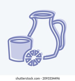 Icon Sangria - Two Tone Style - Simple illustration,Editable stroke,Design template vector, Good for prints, posters, advertisements, announcements, info graphics, etc.