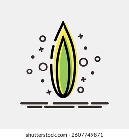 Icon sansevieria. Plant leaves elements. Icon in MBE style.