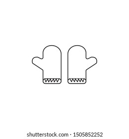 icon, santa claus gloves, vector illustration simple drawing.