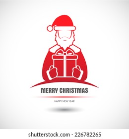 Icon with Santa Claus. Vector.