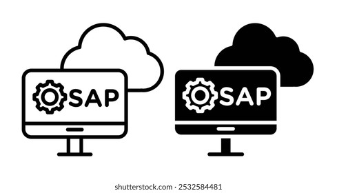 Ícone da nuvem SAP, simbolizando software, soluções corporativas ou tecnologia.