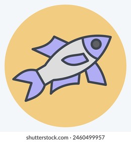Icon Sardine. related to Seafood symbol. color mate style. simple design illustration