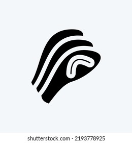Icon Sashimi. suitable for Japanese symbol. glyph style. simple design editable. design template vector. simple illustration