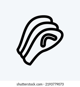 Icon Sashimi. suitable for Japanese symbol. line style. simple design editable. design template vector. simple illustration