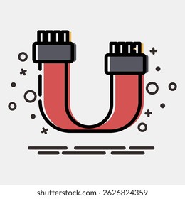 Icon sata. Computer components elements. Icon in MBE style.