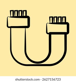 Icon sata. Computer components elements. Icon in hand drawn style.