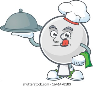 An icon of satellite dish as a Chef with food on tray ready to serve