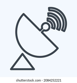 Icon Satellite Dish - Line Style,Simple illustration,Editable stroke,Design template vector, Good for prints, posters, advertisements, announcements, info graphics, etc.