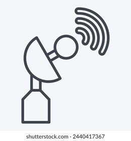 Icon Satellite Dish. related to Military And Army symbol. line style. simple design illustration