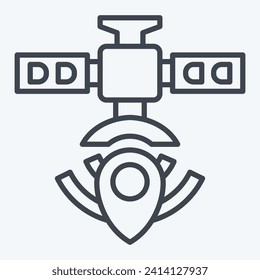 Icon Satellite Navigation. related to Satellite symbol. line style. simple design editable. simple illustration