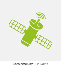 icon of Satellite on Light Gray background. Eps-10.