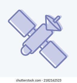 Icon Satellite. suitable for Education symbol. two tone style. simple design editable. design template vector. simple illustration