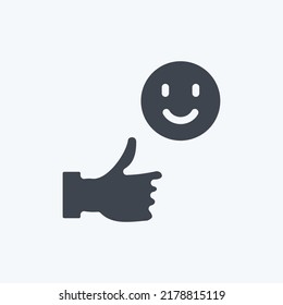 Satisfacción de iconos. adecuado para el símbolo Feedback. Estilo de glifo. diseño simple editable. vector de plantilla de diseño. ilustración de símbolo simple