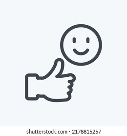 Icon Satisfaction. suitable for Feedback symbol. Line Style. simple design editable. design template vector. simple symbol illustration