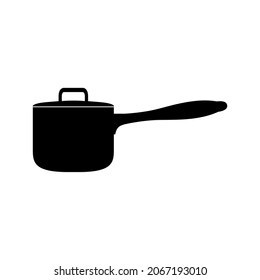 Icono de la cacerola para cocinar el segundo plato sobre un fondo blanco. Imagen vectorial.