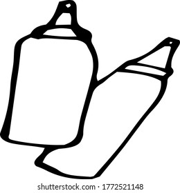 The icon with the sauces. White background. It can be used in the design of cafes, food delivery services, menus, etc