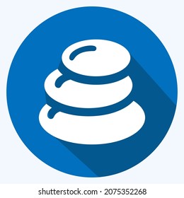 Icon Sauna - Long Shadow Style - Simple illustration, Editable stroke, Design template vector, Good for prints, posters, advertisements, announcements, info graphics, etc.