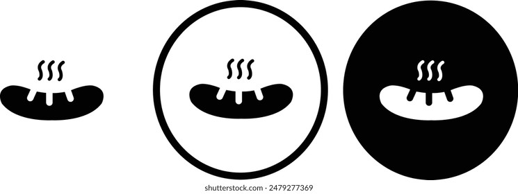 icon Sausage black outline for web site design 
and mobile dark mode apps 
Vector illustration on a white background