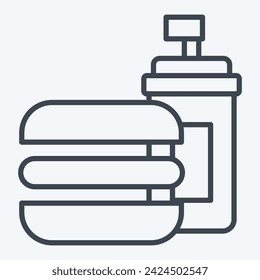 Icon Sausage Bread. related to Fast Food symbol. line style. simple design editable. simple illustration
