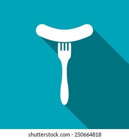 icon of sausage on fork