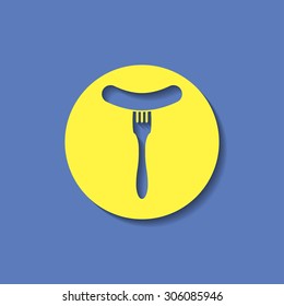 icon of sausage on fork