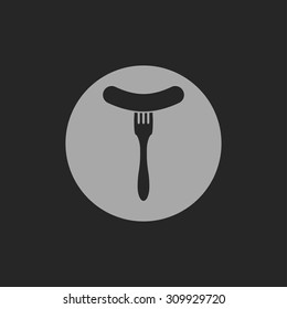 icon of sausage on fork