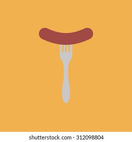 icon of sausage on fork
