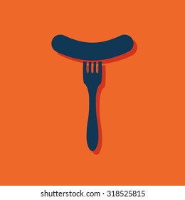 icon of sausage on fork