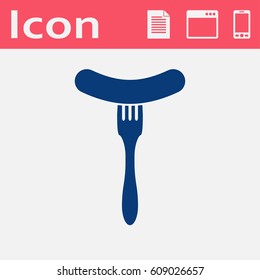icon of sausage on fork