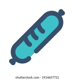 icon sausage using filled line style and blue color