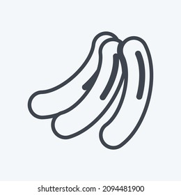 Icon Sausages - Line Style - Simple illustration,Editable stroke,Design template vector, Good for prints, posters, advertisements, announcements, info graphics, etc.