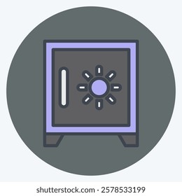 Icon Save Box. related to Retirement symbol. color mate style. design editable