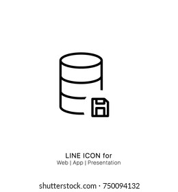 Icon save database graphic design single icon vector