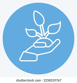 Icon Save Nature. related to Environment symbol. blue eyes style. simple illustration. conservation. earth. clean