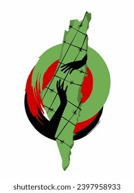 icon save Palestine isolated on white