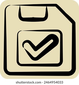 Icon Save. related to Button Download symbol. hand drawn style. simple design illustration