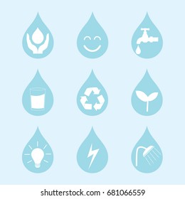 Icon Save The Water Concept.