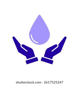 Icon a save water, isolated against a clean background.