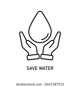 Icon a save water, isolated against a clean background.