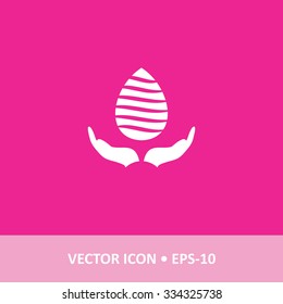 Icon of Save Water on Magenta Color Background. Eps-10.