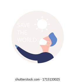icon save the world. icon